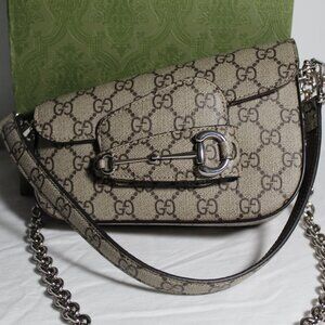 NEW Gucci GG Supreme Monogram 1955 Horsebit Mini Shoulder Bag 774209